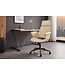 Invicta Interior Bureaustoel MANHATTAN 44-54 cm, draaibaar, kunstleer, crèmekleurig beige en eikenhout - 47717