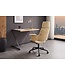 Invicta Interior Bureaustoel MANHATTAN 44-54 cm, draaibaar, kunstleer, crèmekleurig beige en eikenhout - 47717