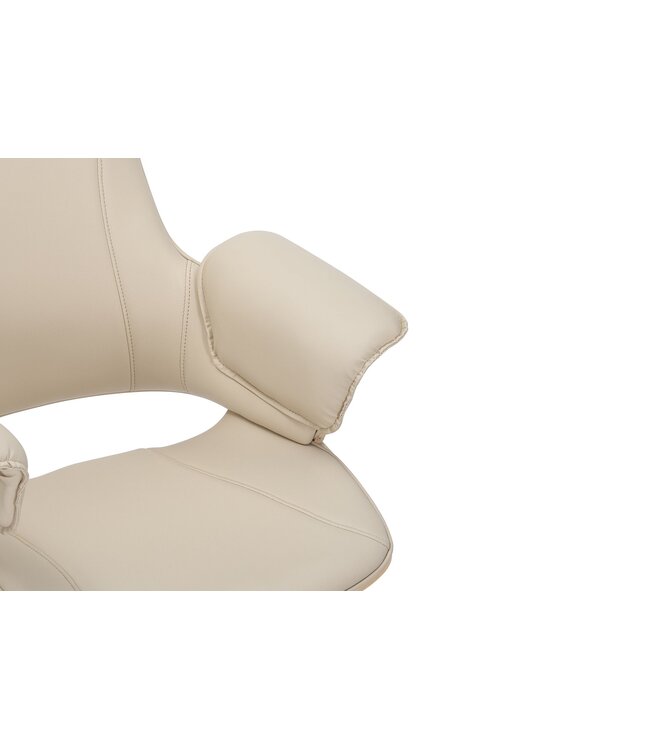 Invicta Interior Bureaustoel MANHATTAN 44-54 cm, draaibaar, kunstleer, crèmekleurig beige en eikenhout - 47717