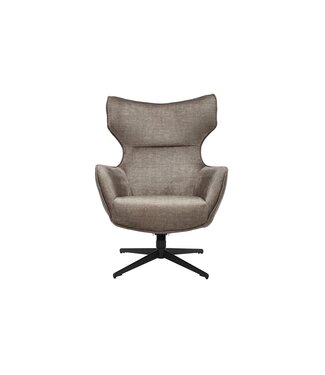 Invicta Interior Fauteuil VOGUE 360° draaibaar, taupekleurig fluweel met zwart metalen frame - 46701