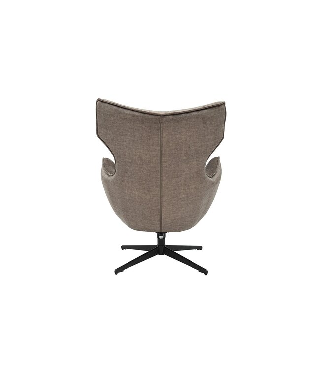 Invicta Interior Fauteuil VOGUE 360° draaibaar, taupekleurig fluweel met zwart metalen frame - 46701