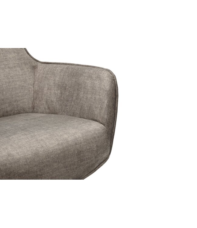 Invicta Interior Fauteuil VOGUE 360° draaibaar, taupekleurig fluweel met zwart metalen frame - 46701