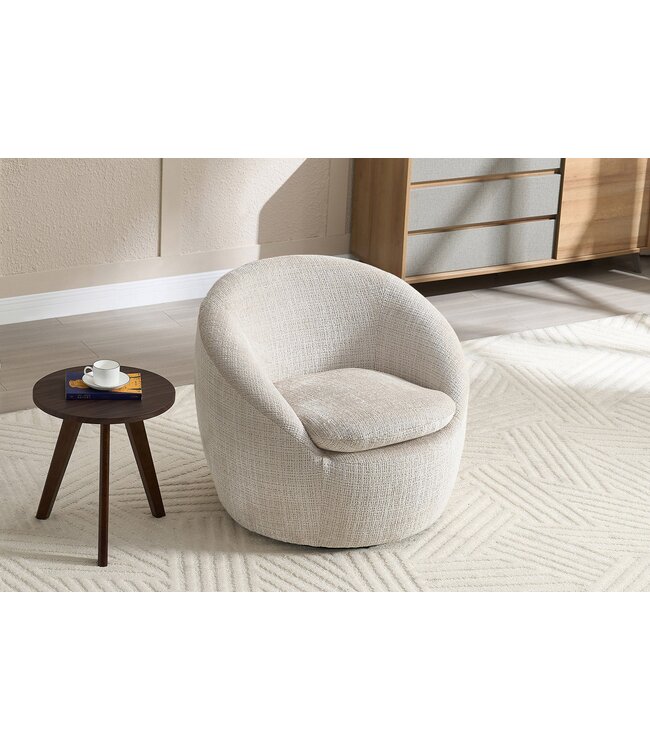 Invicta Interior Fauteuil ALPINE 360° draaibaar, met structuurstof, beige - 46862
