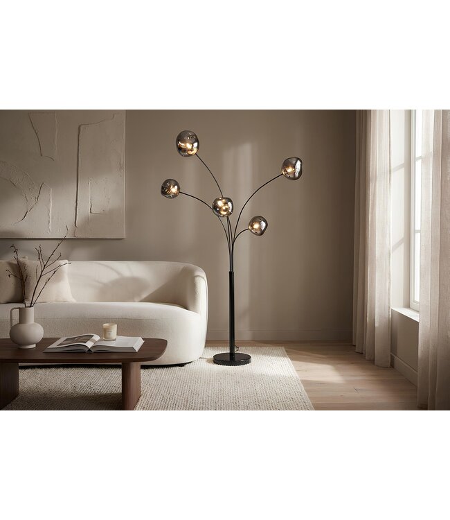 Invicta Interior Vloerlamp LIQUID DIAMOND rookkleur 200 cm - 48502