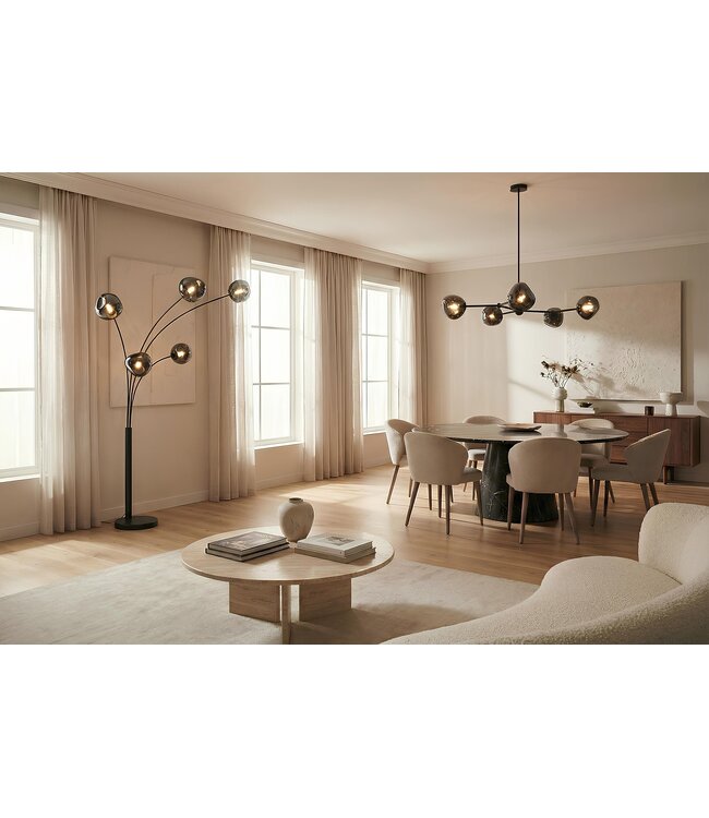 Invicta Interior Vloerlamp LIQUID DIAMOND rookkleur 200 cm - 48502