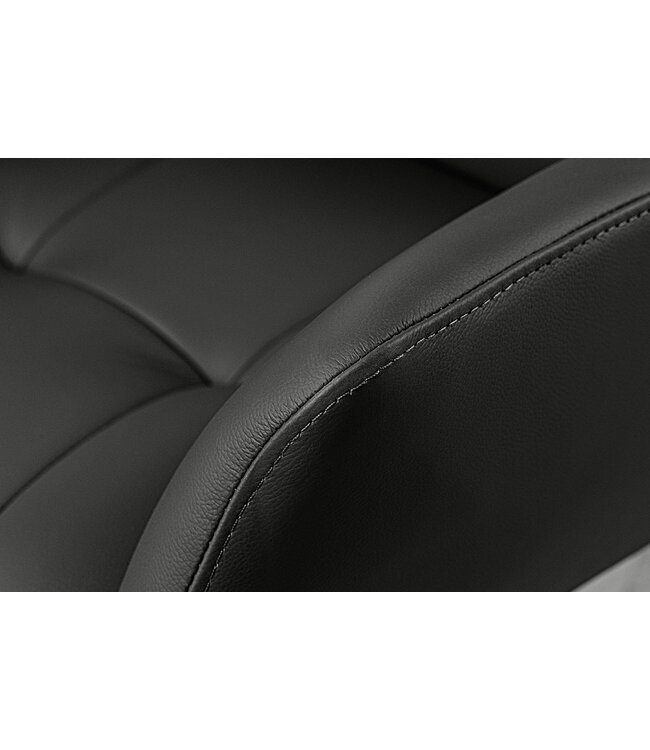 Invicta Interior Draaistoel SIGNATURE 360° met armleuningen, verende kern, zwart leer, draaibaar - 47469