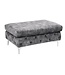 Invicta Interior Kruk MODERN BAROCK 90 cm, fluweel donkergrijs, in Chesterfield-stijl - 45980