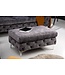 Invicta Interior Kruk MODERN BAROCK 90 cm, fluweel donkergrijs, in Chesterfield-stijl - 45980