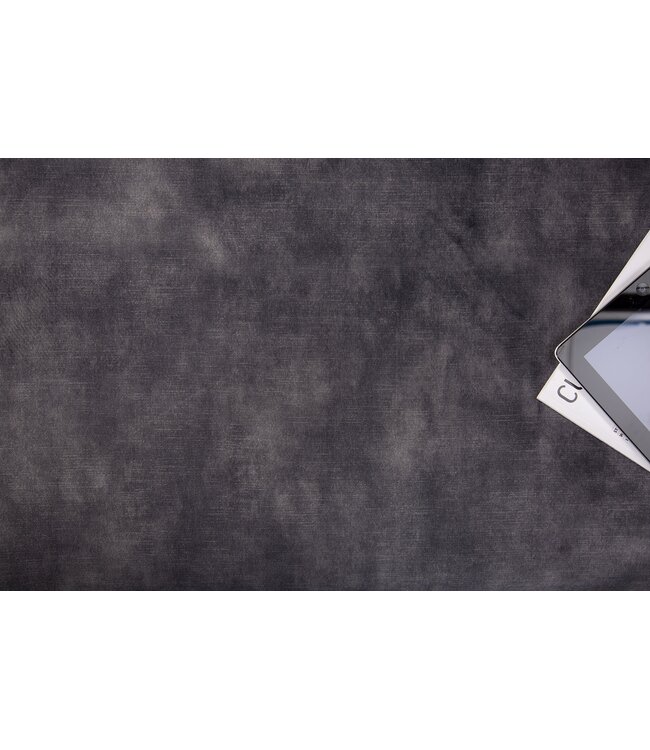 Invicta Interior Kruk MODERN BAROCK 90 cm, fluweel donkergrijs, in Chesterfield-stijl - 45980