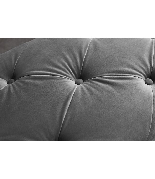 Invicta Interior Moderne barokbank 170 cm, roestvrijstalen poten, zilverkleurig fluweelgrijs - 47496