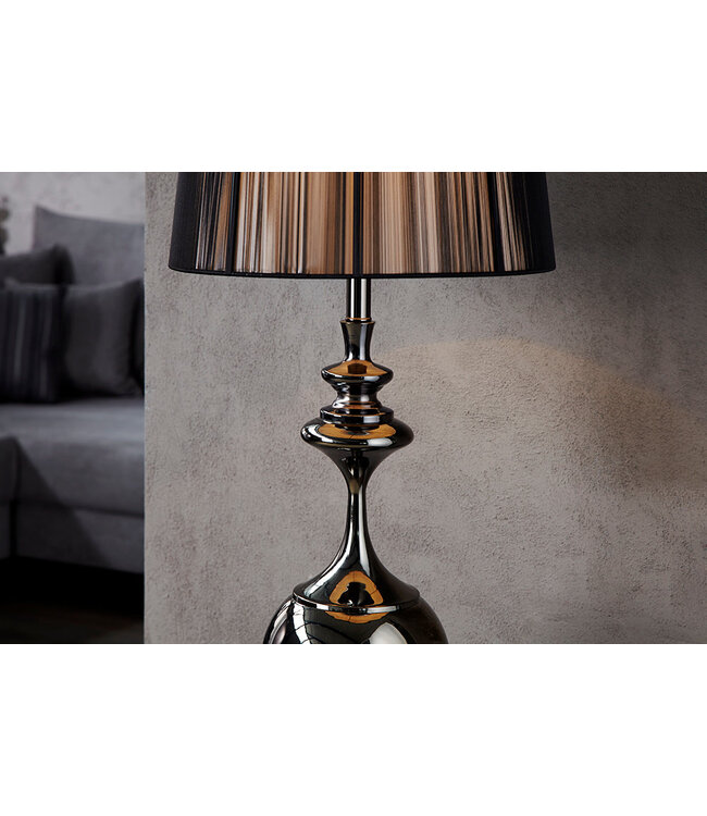 Invicta Interior Staande lamp LUCIE 160 cm met zwarte nylon kap in barokstijl - 20512