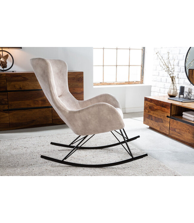 Invicta Interior Schommelstoel SCANDINAVIA SWING fluweel champagne - 43142