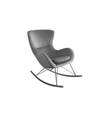 Invicta Interior Schommelstoel SCANDINAVIA SWING, fluweelgrijs, chromen poten - 43141