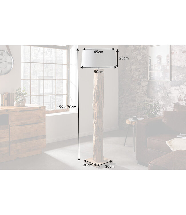 Invicta Interior Vloerlamp ROOTS II driftwood zonder lampenkap - 42329