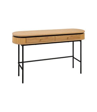 Invicta Interior Console ATELIER 120 cm, natuurlijke eikenhoutlook met zwart metalen frame - 47456
