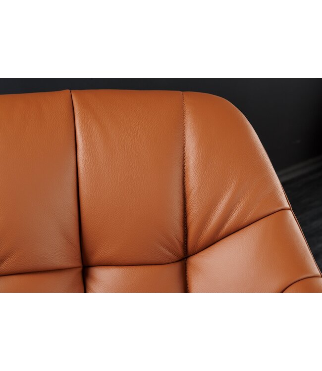 Invicta Interior Draaistoel PAPILLON, 180° draaibaar, met armleuningen, cognaczwart leer - 44596