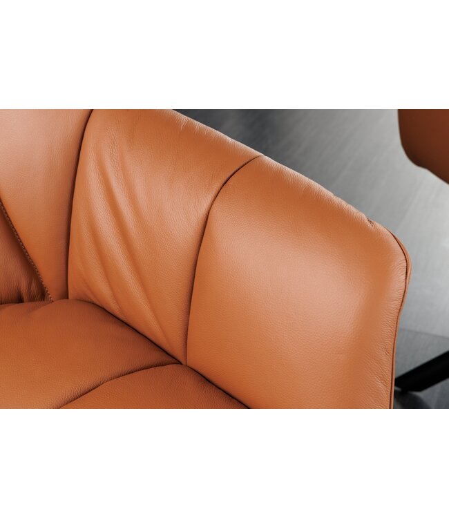 Invicta Interior Draaistoel PAPILLON, 180° draaibaar, met armleuningen, cognaczwart leer - 44596