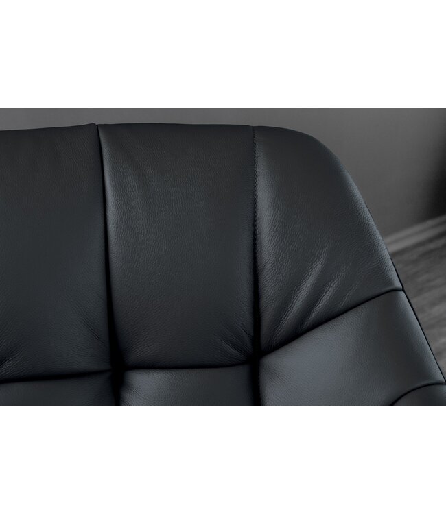 Invicta Interior Draaistoel PAPILLON, 180° draaibaar, met armleuningen, zwart leer. - 44594