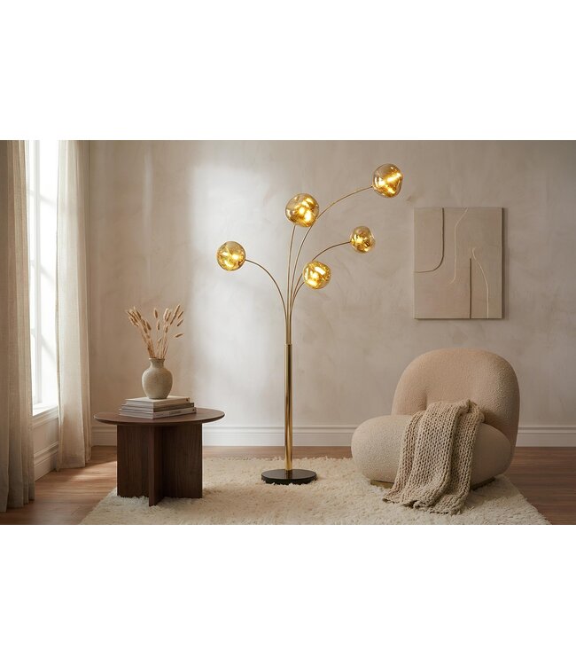 Invicta Interior Vloerlamp LIQUID DIAMOND goud 200cm - 48501