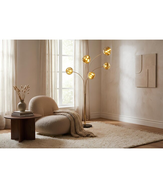 Invicta Interior Vloerlamp LIQUID DIAMOND goud 200cm - 48501