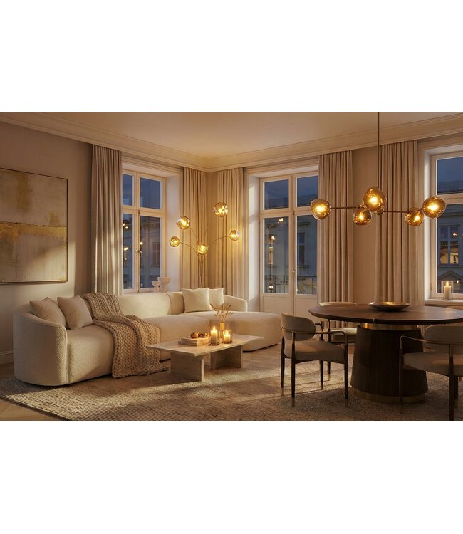 Invicta Interior Vloerlamp LIQUID DIAMOND goud 200cm - 48501