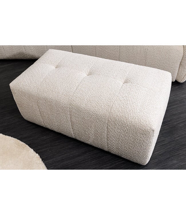 Invicta Interior Bank ROYAL 120cm veerkern bouclé champagne beige - 44545