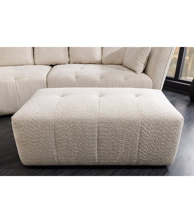 Invicta Interior Bank ROYAL 120cm veerkern bouclé champagne beige - 44545
