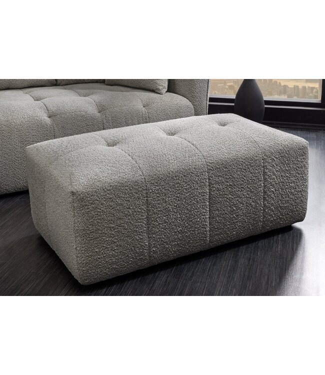 Invicta Interior Bank ROYAL 120cm veerkern bouclé grijs - 44543