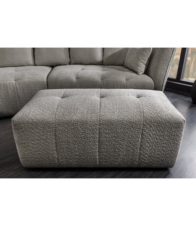 Invicta Interior Bank ROYAL 120cm veerkern bouclé grijs - 44543