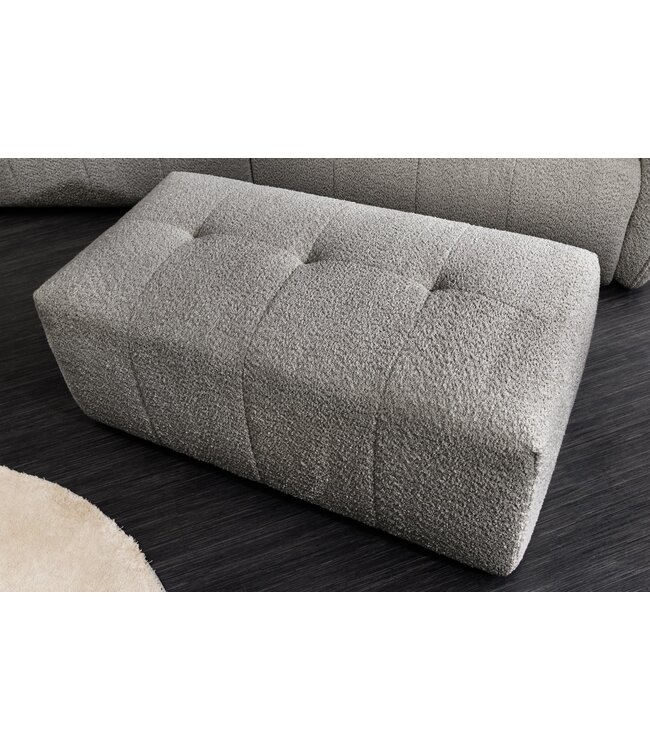 Invicta Interior Bank ROYAL 120cm veerkern bouclé grijs - 44543