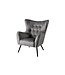 Invicta Interior Fauteuil AMSTERDAM met fluweelgrijze accenten, grijs - 43567