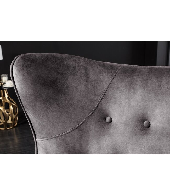 Invicta Interior Fauteuil AMSTERDAM met fluweelgrijze accenten, grijs - 43567