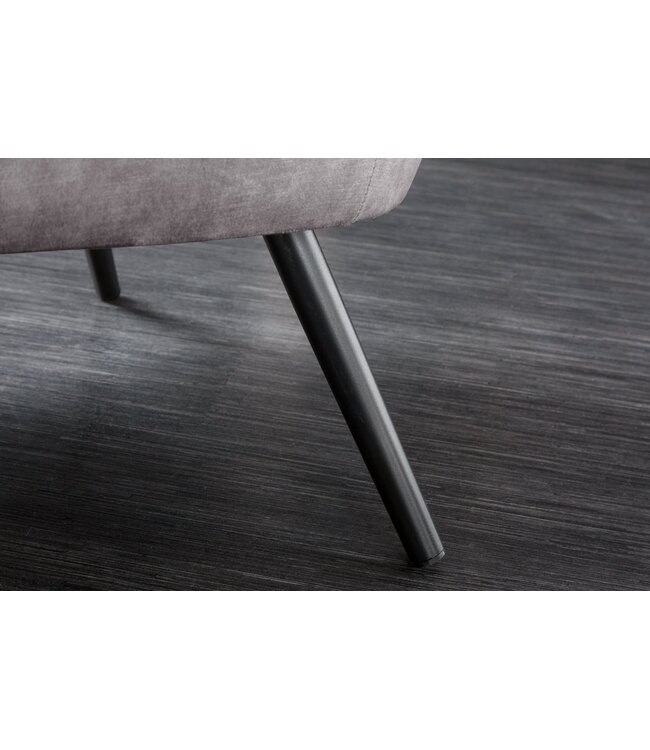 Invicta Interior Fauteuil AMSTERDAM met fluweelgrijze accenten, grijs - 43567