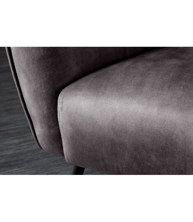 Invicta Interior Fauteuil AMSTERDAM met fluweelgrijze accenten, grijs - 43567