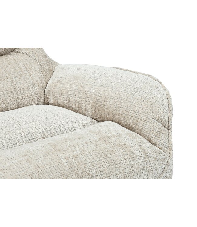 Invicta Interior Fauteuil CLOUD 360° draaibaar, met structuurstof, champagnebeige, en zwart metalen frame. - 46705