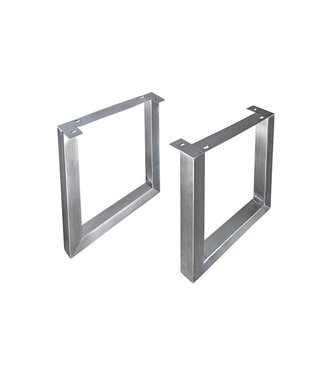 Invicta Interior U-vormige poten van 70 cm, set van 2, voor eettafels, geborsteld roestvrij staal (exclusief tafelblad). - 41940