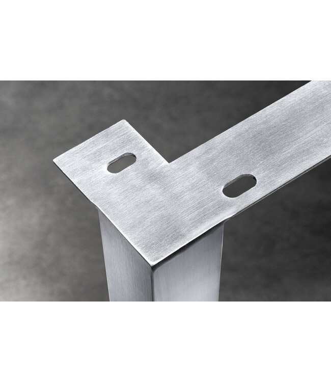 Invicta Interior U-vormige poten van 70 cm, set van 2, voor eettafels, geborsteld roestvrij staal (exclusief tafelblad). - 41940