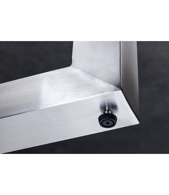 Invicta Interior U-vormige poten van 70 cm, set van 2, voor eettafels, geborsteld roestvrij staal (exclusief tafelblad). - 41940