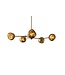 Invicta Interior Hanglamp LIQUID DIAMOND met 5 glazen lampenkappen in goud - 46020