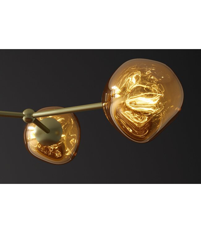 Invicta Interior Hanglamp LIQUID DIAMOND met 5 glazen lampenkappen in goud - 46020