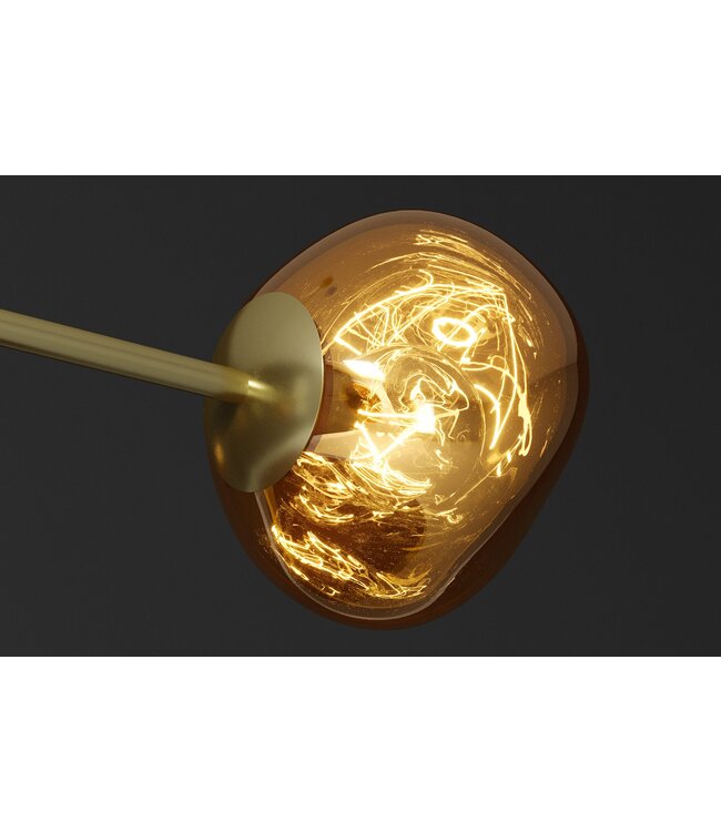 Invicta Interior Hanglamp LIQUID DIAMOND met 5 glazen lampenkappen in goud - 46020