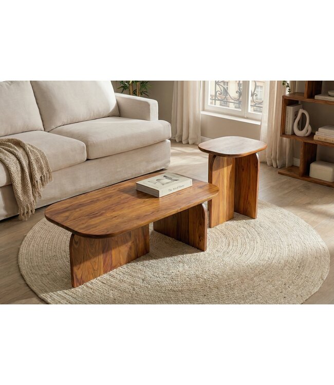 Invicta Interior Salontafelset GATSBY van 2 stuks, gemaakt van natuurlijk acaciahout. - 47607