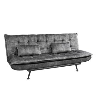 Invicta Interior Slaapbank JAZZ 195 cm 3-zits fluweel grijs - 47528