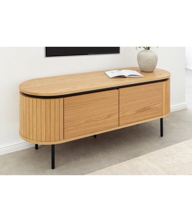 Invicta Interior TV-bord ATELIER 120 cm naturel eikenhoutlook met zwarte poten - 47449