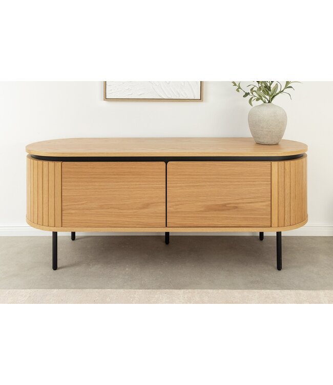 Invicta Interior TV-bord ATELIER 120 cm naturel eikenhoutlook met zwarte poten - 47449