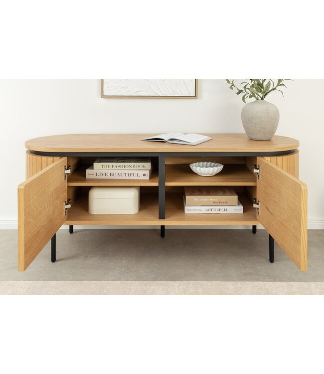 Invicta Interior TV-bord ATELIER 120 cm naturel eikenhoutlook met zwarte poten - 47449