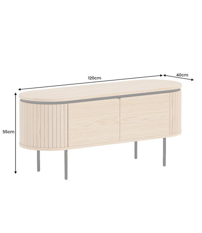 Invicta Interior TV-bord ATELIER 120 cm naturel eikenhoutlook met zwarte poten - 47449