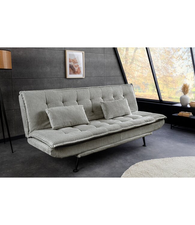 Invicta Interior Slaapbank JAZZ 195 cm 3-zits corduroy grijs - 47522