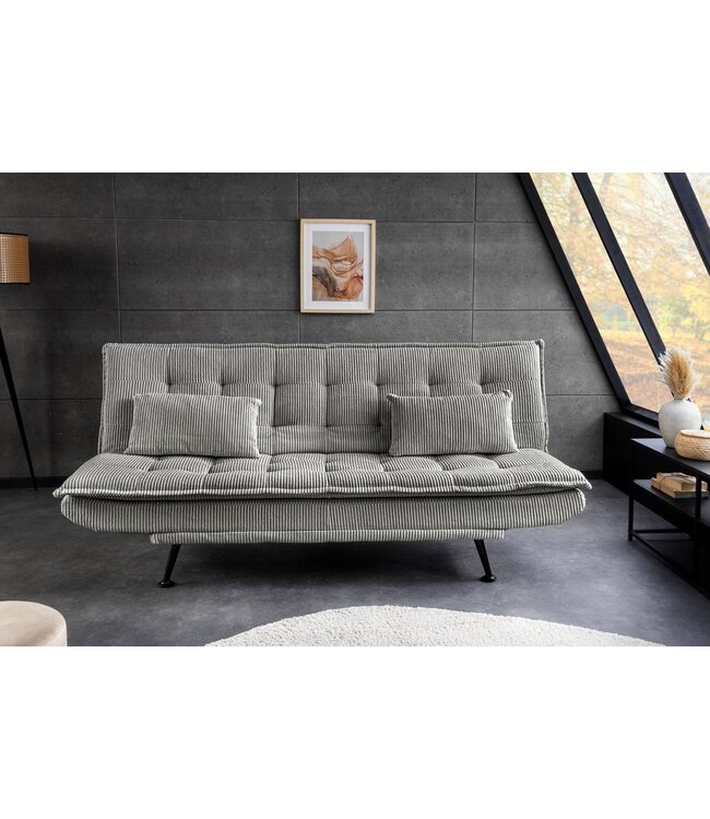 Invicta Interior Slaapbank JAZZ 195 cm 3-zits corduroy grijs - 47522