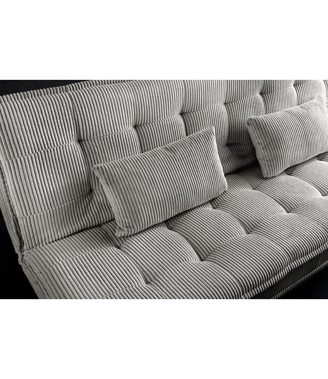 Invicta Interior Slaapbank JAZZ 195 cm 3-zits corduroy grijs - 47522
